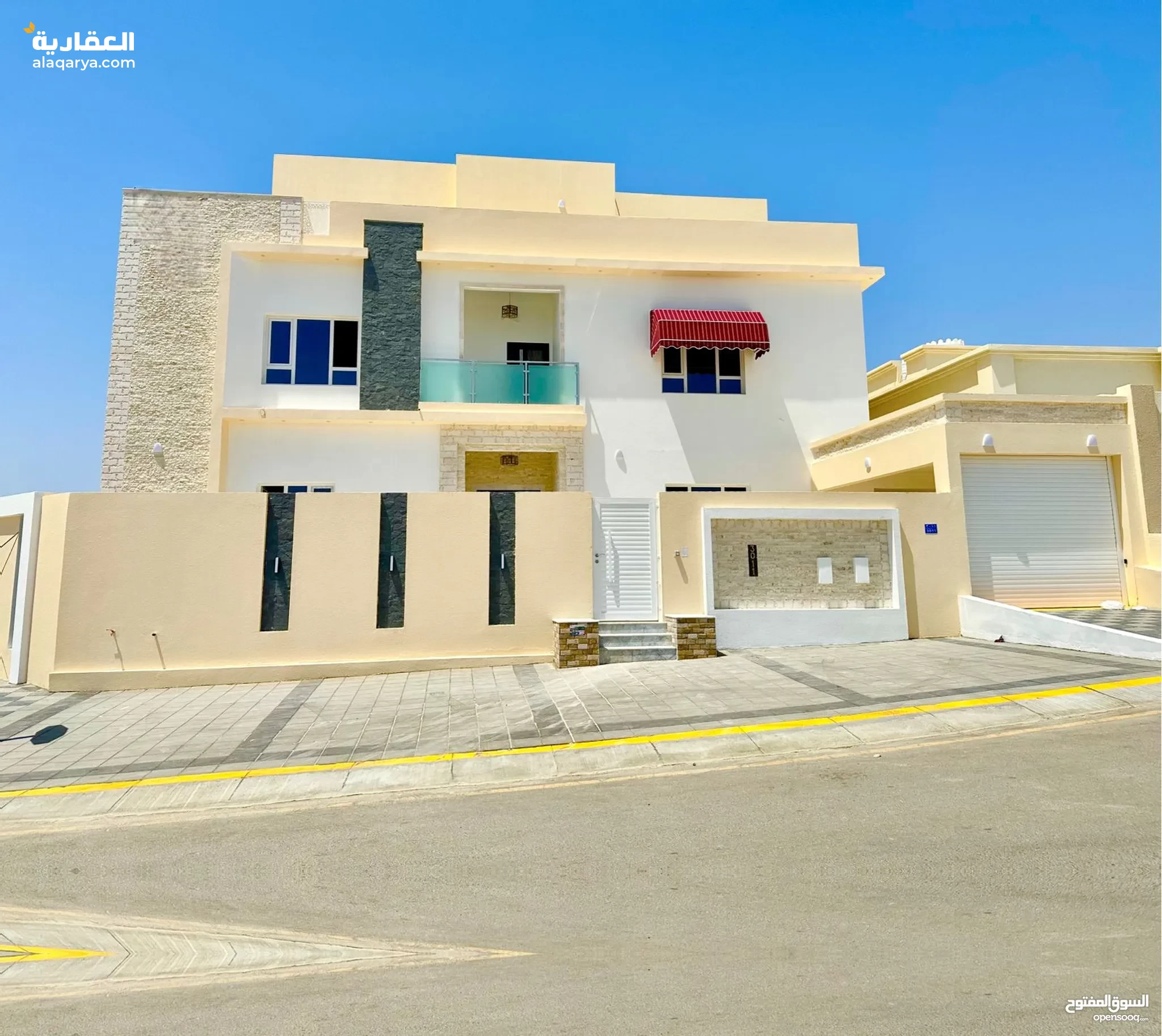 #للبيع فيلا من توين فيلا منفصلة بمساحات واسعة في المعبيلة الجنوبية حي الرحبة (بلوك 10)