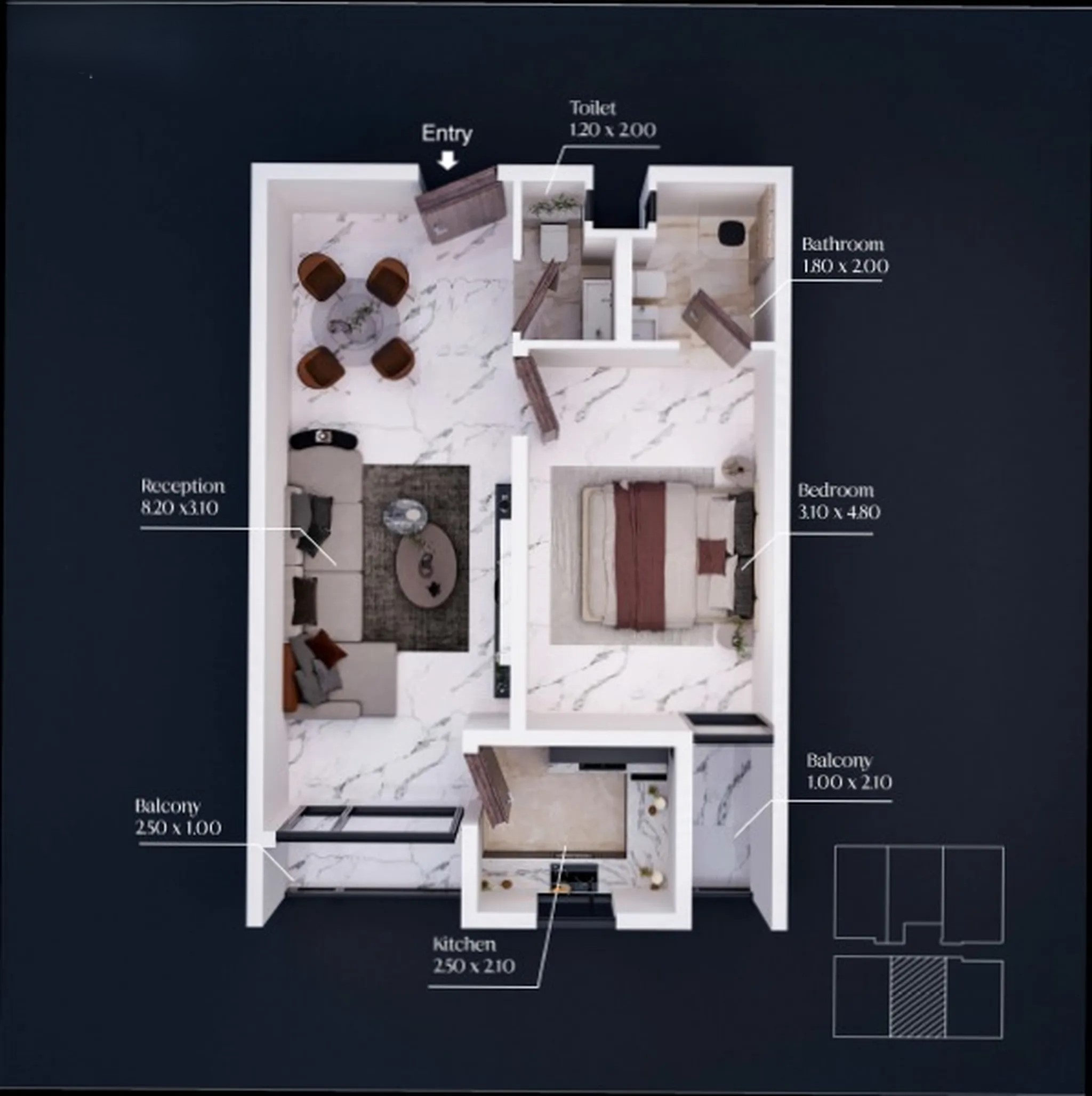 #شقة مكونة من غرفه وصالة باقساط ميسرة