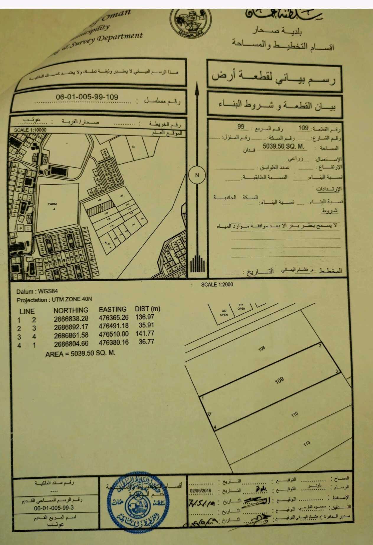 ثلاثة ارضي زراعية شبك للبيع في صحار من المالك مباشرة